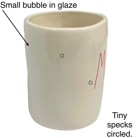 Rae Dunn MINE YOURS Mug Set White Red Large Letters Dimples NWT NIB OG 2017 - Picture 9 of 17